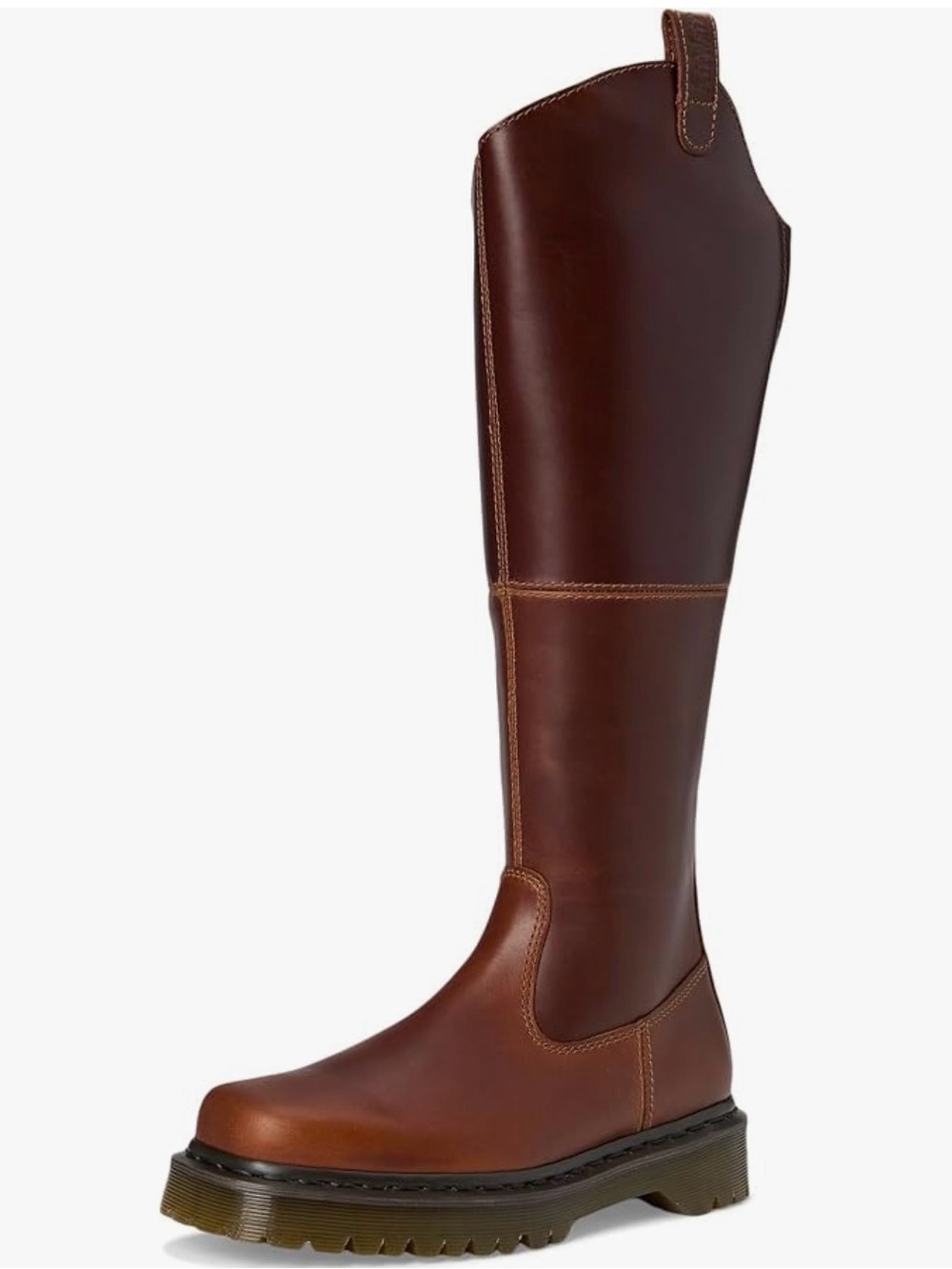 Dr. Martens Women's Tall Brown Zip Leather Riding Boots